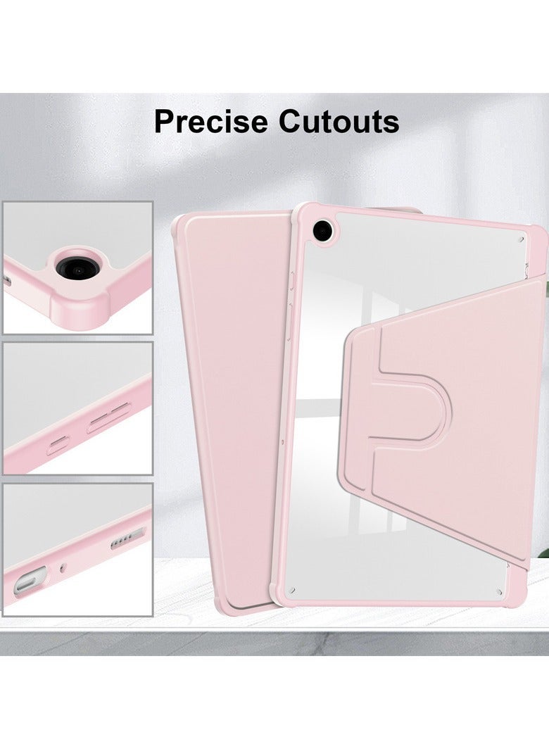 حالة لسامسونج غالاكسي تاب A9 زائد ，حالة الحماية اللوحية ، الاكريليك 360 ° تصميم الدوار ، التلقائي الاستيقاظ / النوم  ، الوردي - Image 3